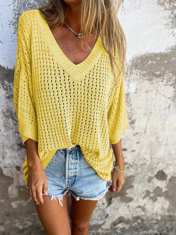Karla | Top de punto con escote en V