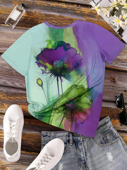 Fabienne - Camiseta de manga corta con estampado floral