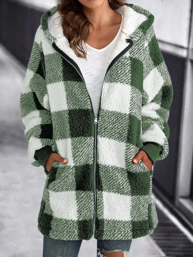 Elisa | Chaqueta Oversized Hoodie Check Loose