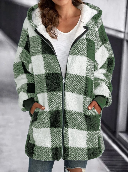 Elisa | Chaqueta Oversized Hoodie Check Loose