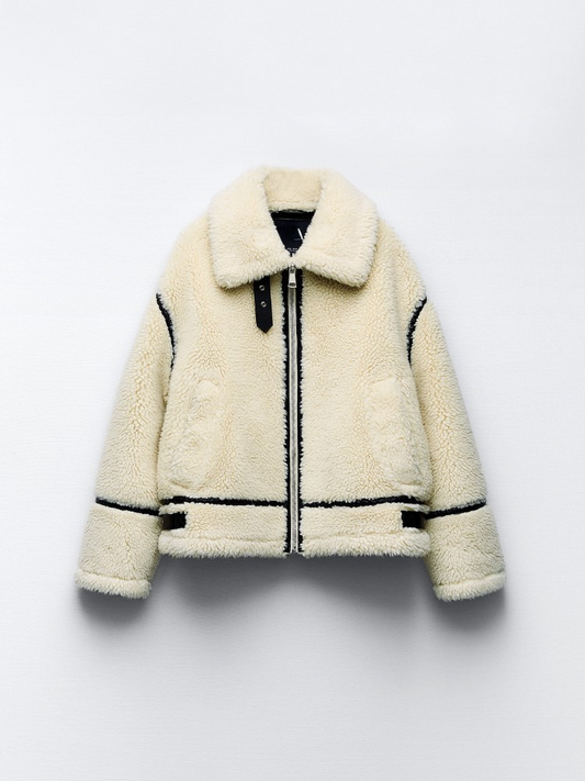 Fabienne | Chaqueta de felpa blanca supersuave para mujer