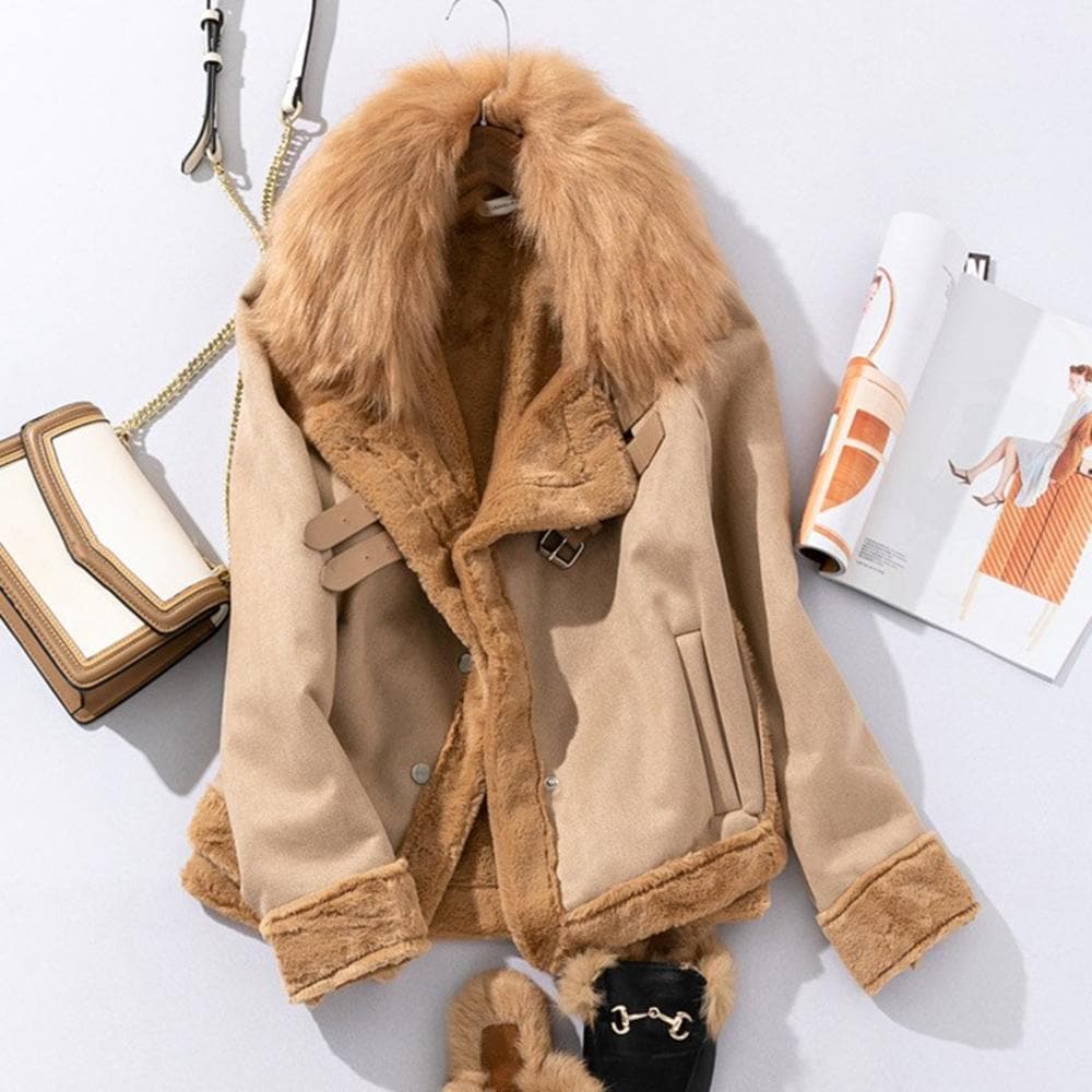 NANON - PRECIOSA CHAQUETA DE ANTE CON PIEL SINTÉTICA