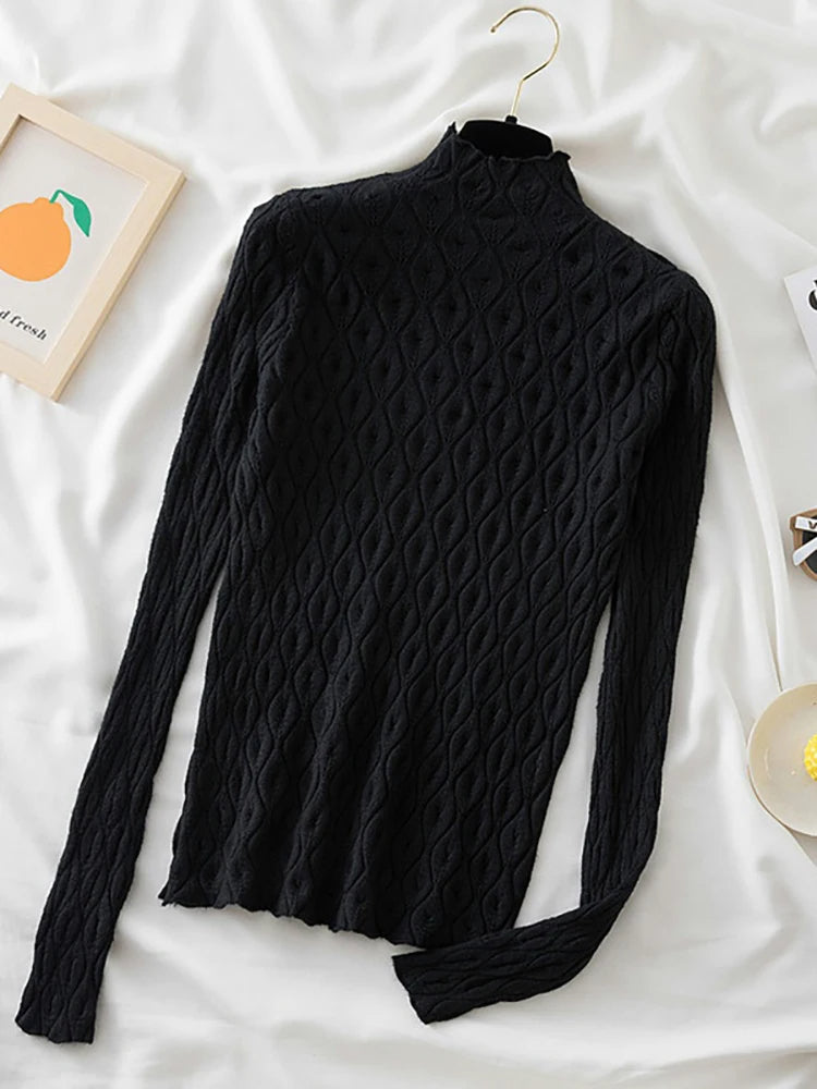 Nigella - Elegante jersey de cuello alto para mujer