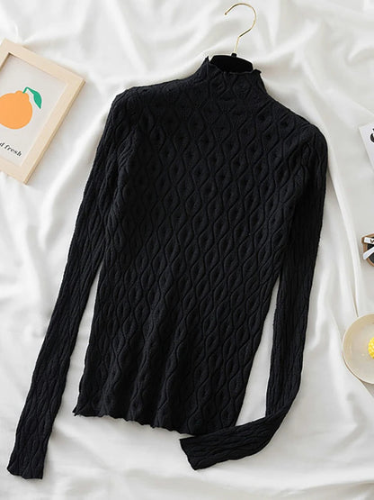 Nigella - Elegante jersey de cuello alto para mujer