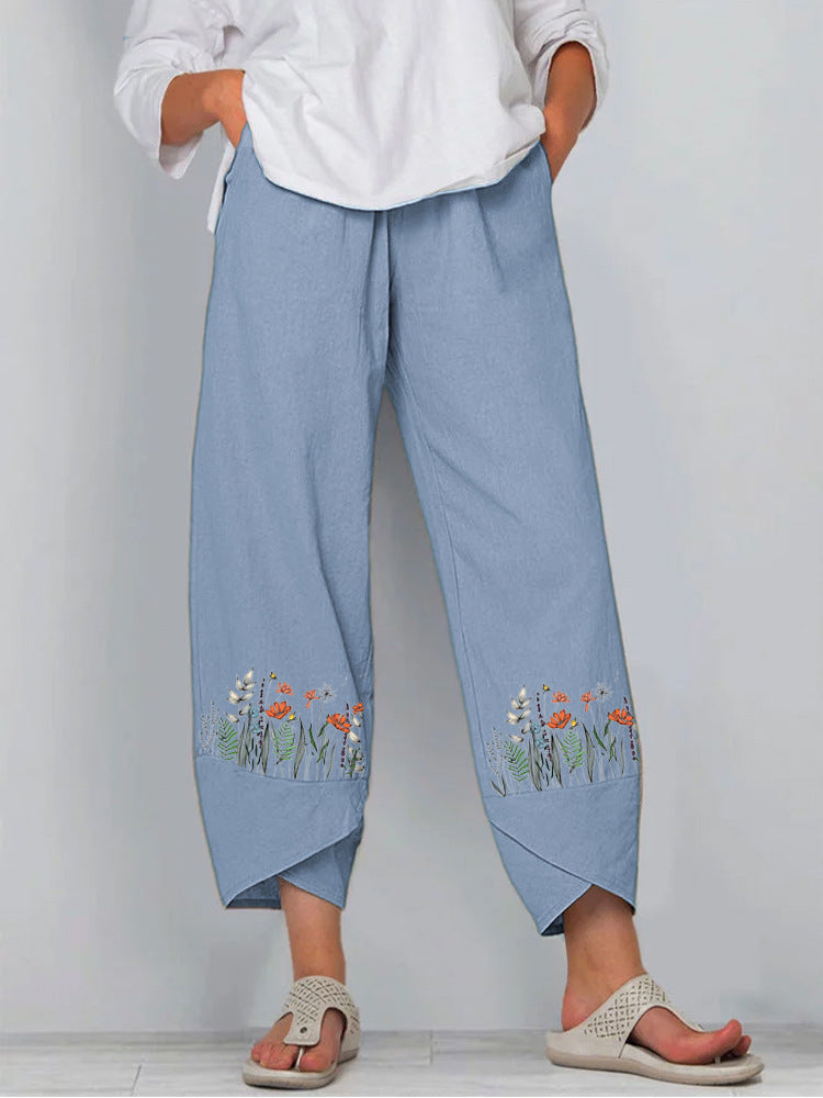 Pantalón estampado con elástico en la cintura
