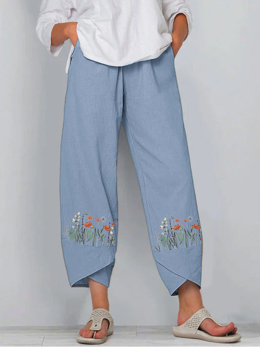 Pantalón estampado con elástico en la cintura