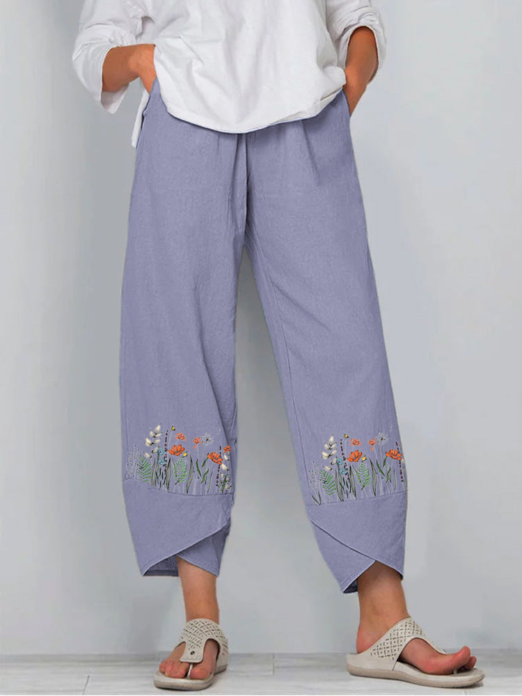 Pantalón estampado con elástico en la cintura
