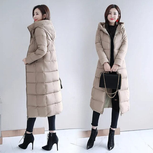 Chaqueta casual de plumón slim-fit con capucha para mujer | Ideal para otoño/invierno
