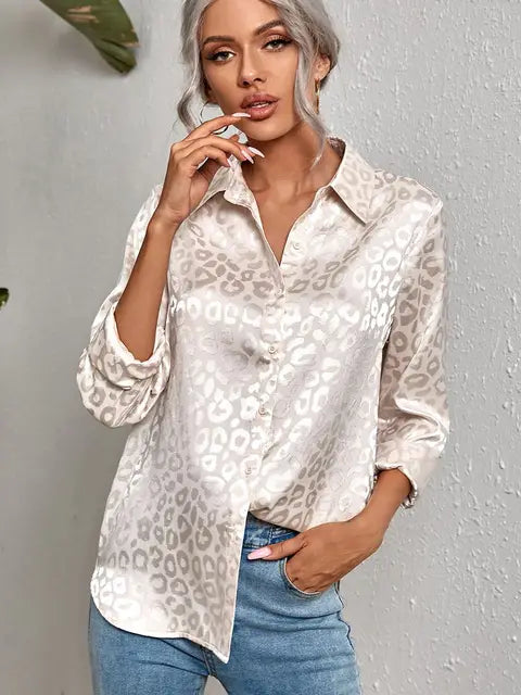 Blusa Ubelia | Blusa Leopardo Manga Larga