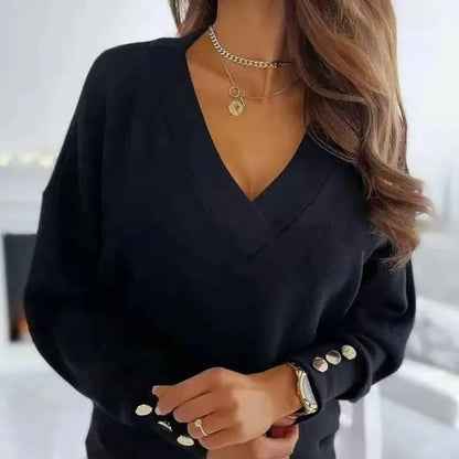 Elegante blusa con cuello en V