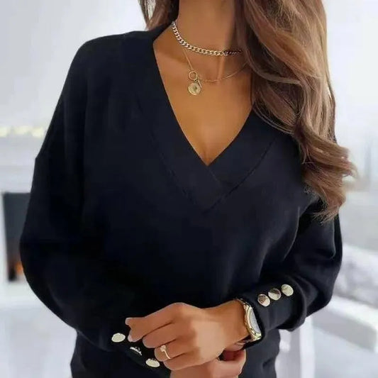 Elegante blusa con cuello en V