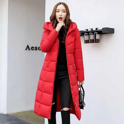 Elegante chaqueta de invierno con capucha para mujer