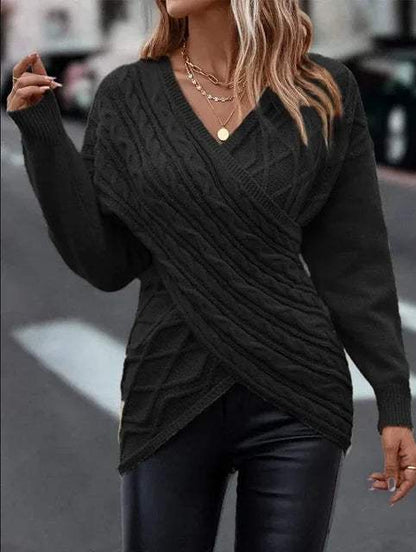 Jersey de mujer | De punto | Cuello de pico, suave y cálido | Ideal para otoño e invierno