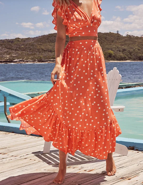 Vestido Poka con estampado de lunares de "Day on The Beach".