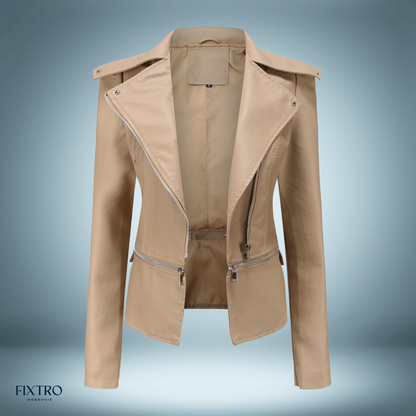Chaqueta de cuero | con cuello abierto