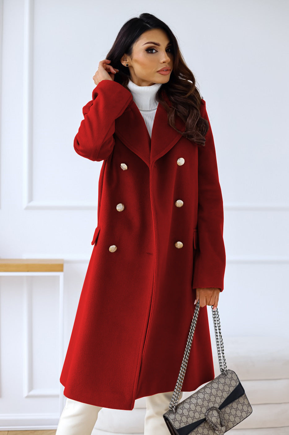 Clara | Abrigo de lana con doble botonadura para mujer, elegante y cómodo