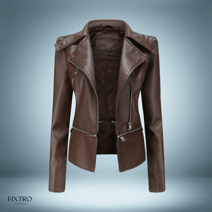 Chaqueta de cuero | con cuello abierto