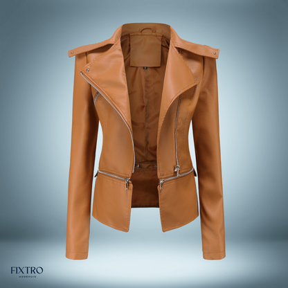 Chaqueta de cuero | con cuello abierto