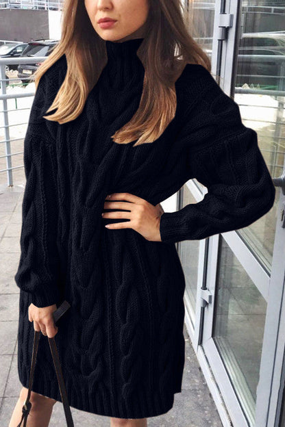 Jersey de mujer de cuello alto y largo medio