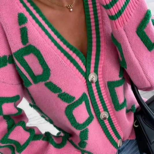 Elegante cárdigan de manga larga para mujer