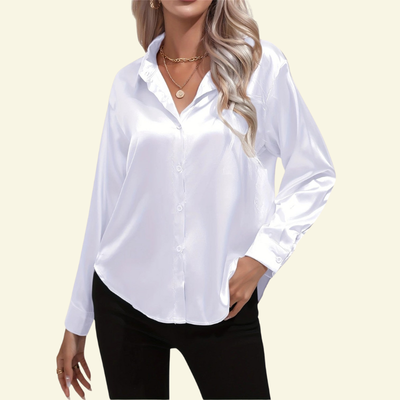 Damska Elegancka Satynowa Bluzka