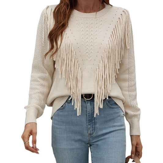 Sophie - Elegante jersey de otoño con flecos para mujer