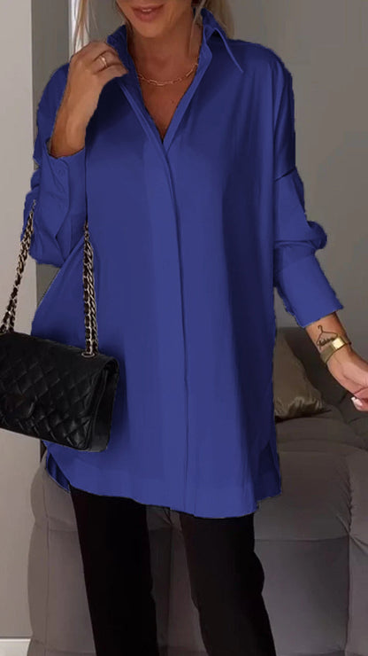 Mona | Elegante Blusa Larga con Reversos para Mujer