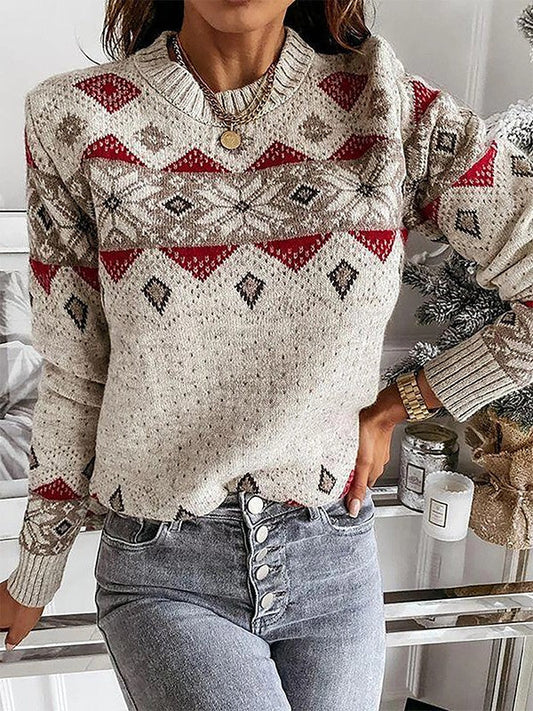 Debbie | Moderno jersey de cuello redondo con estampado geométrico