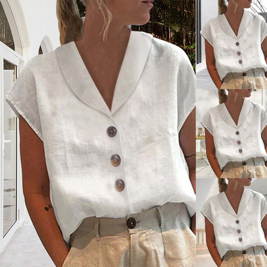 Amy - Top con cuello y botones