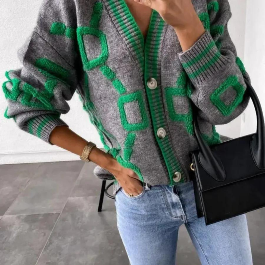 Elegante cárdigan de manga larga para mujer