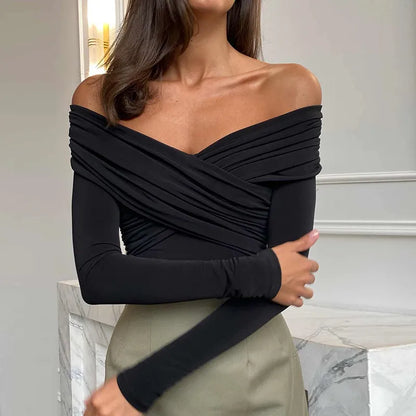 Yela - Body elástico de color liso de moda para mujer