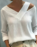 Damska Bluzka Z Wycięciem V-Neck