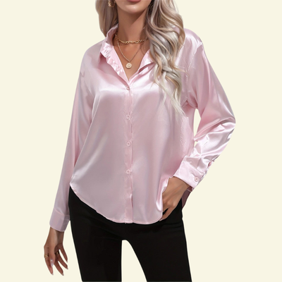 Damska Elegancka Satynowa Bluzka