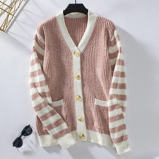 Jersey de rayas con botones Amelie para mujer