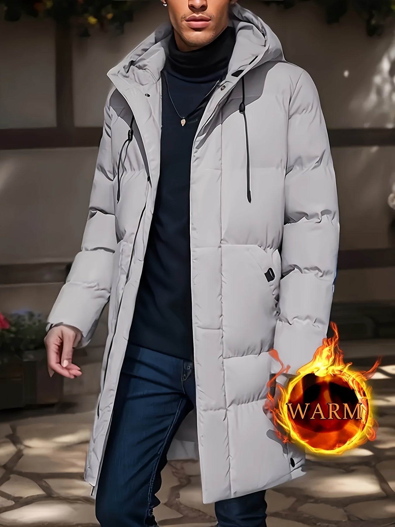 Chaqueta de invierno con capucha y forro polar para hombre | Perfecta para actividades al aire libre