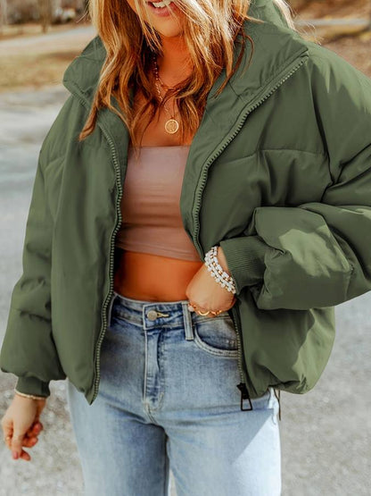 Cálida chaqueta con cremallera para mujer