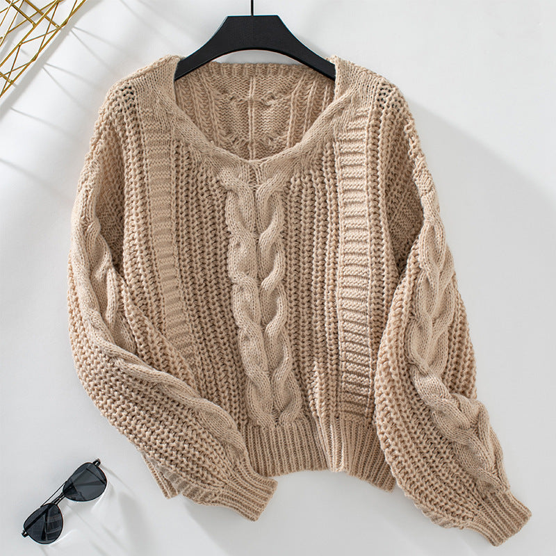 Kia | Jersey de punto con cuello en V y mangas abullonadas para mujer