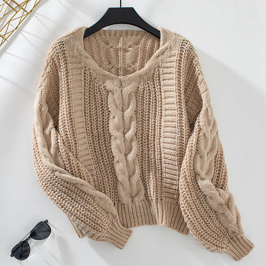 Kia | Jersey de punto con cuello en V y mangas abullonadas para mujer