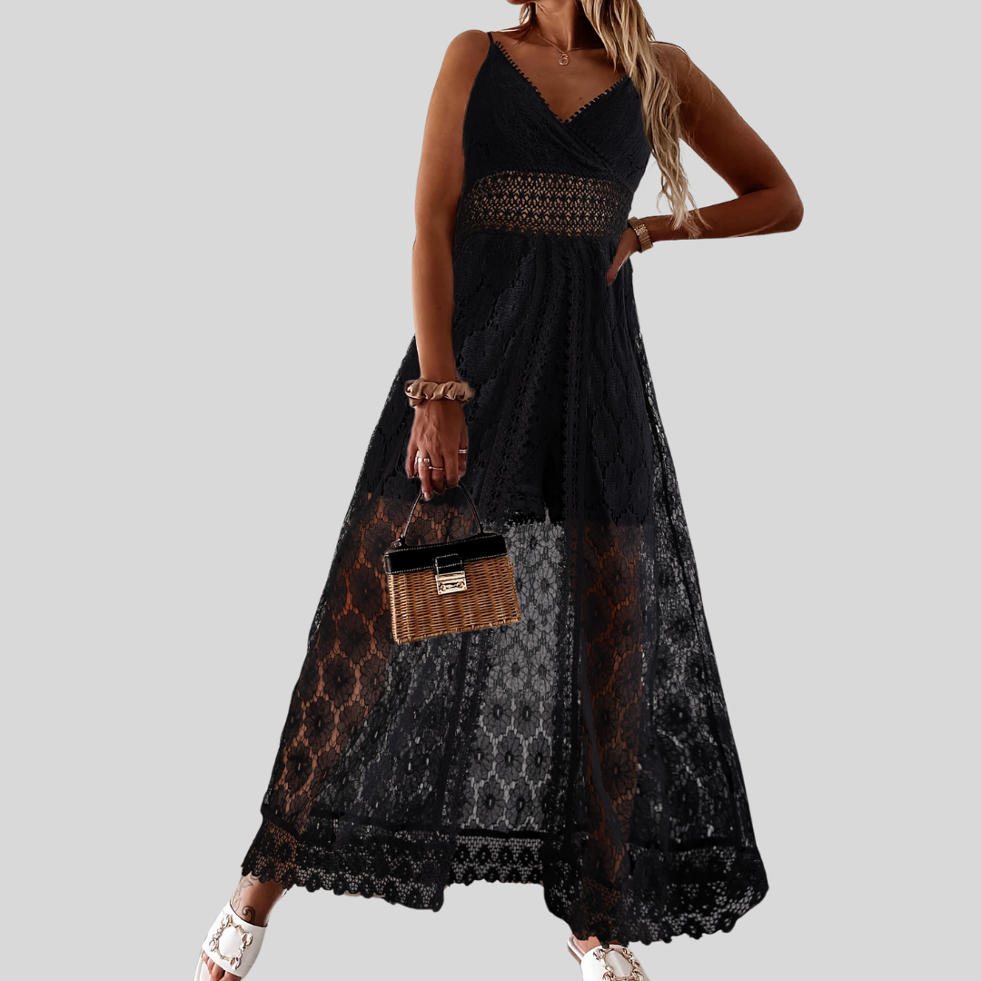 Elegante mono fluido con escote en V