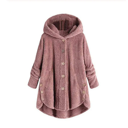 Elisa | Elegante sudadera con capucha estilo sherpa y diseño de gorro con orejas de gato Perfecta para los días de ocio de otoño/invierno