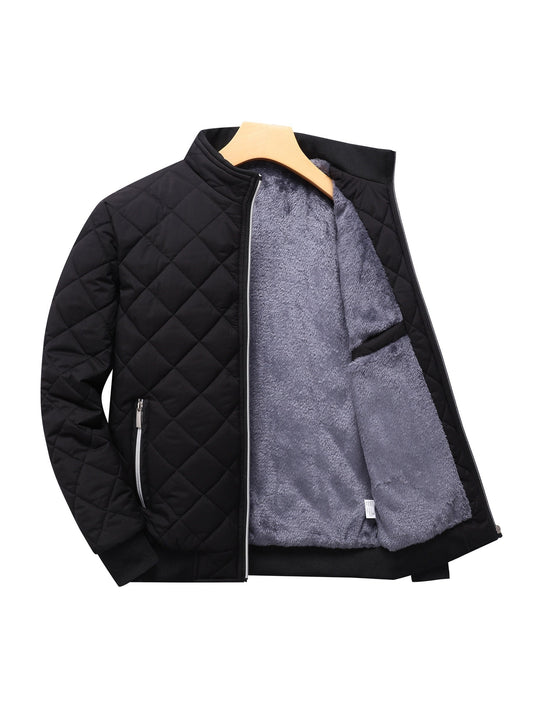 Chaqueta de invierno Casual Solid Fleece Warm Puffer para hombre | Perfecta para los días fríos de invierno