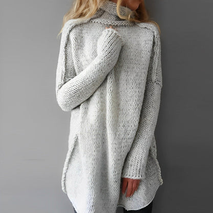 Natalia - Cálido jersey oversize de cuello alto para mujer
