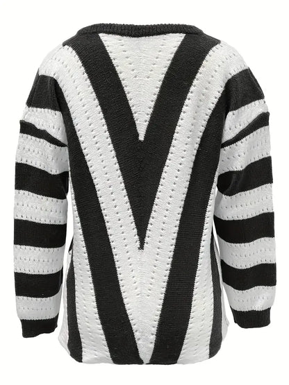 Grace | jersey de rayas con cuello de pico