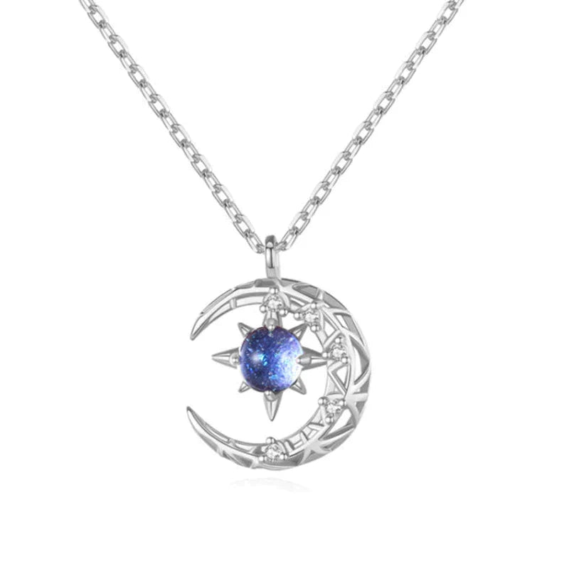 Cadena con colgante de luna creciente y estrella