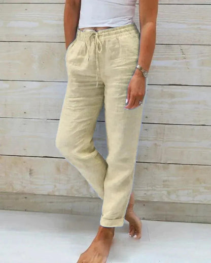 Pantalones de lino para mujer | Casual Chic | 100% Lino de primera calidad | Perfectos para el verano