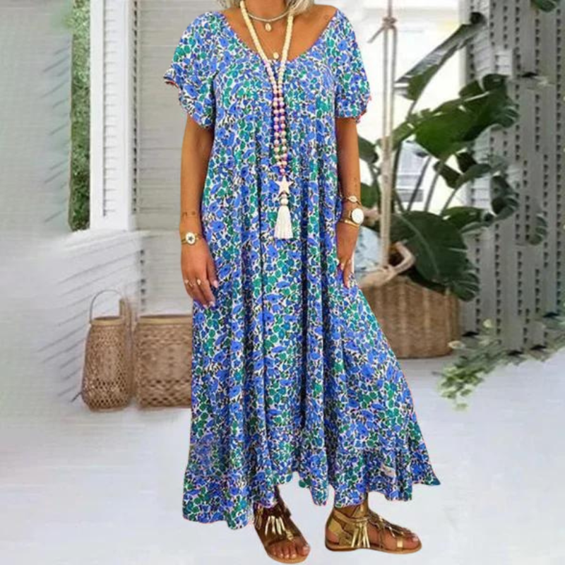 Vestido largo clásico en estilo boho.