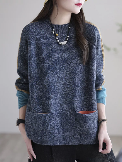 Elegante jersey de punto con bolsillos para el día a día