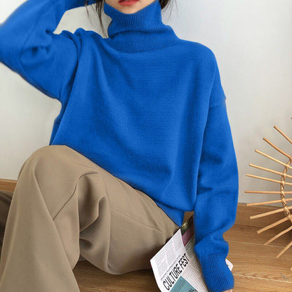 Elegante jersey de punto con cuello alto