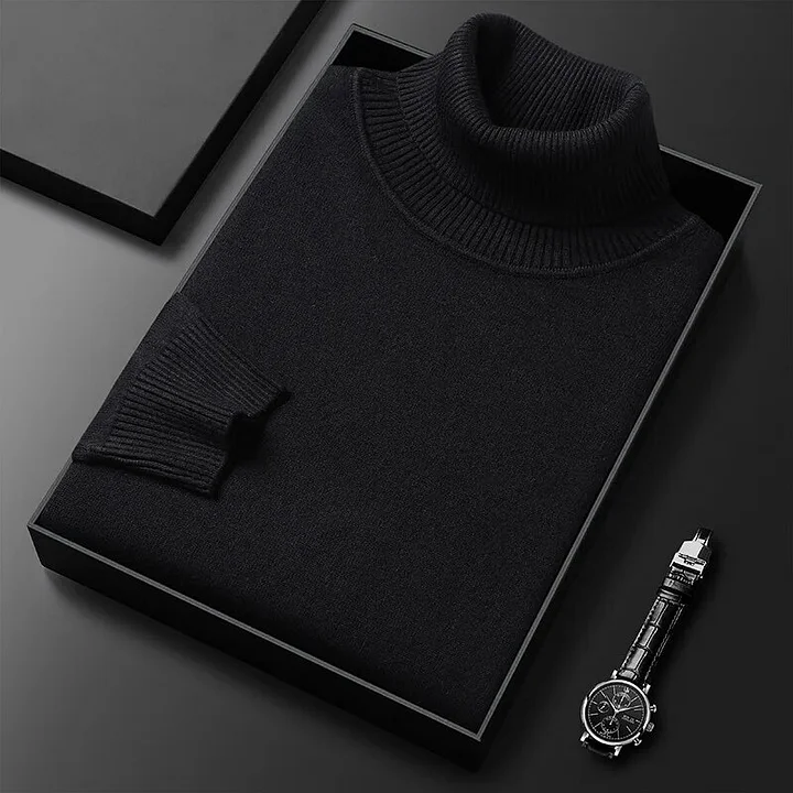 Moderno jersey de cuello alto entallado para el frío