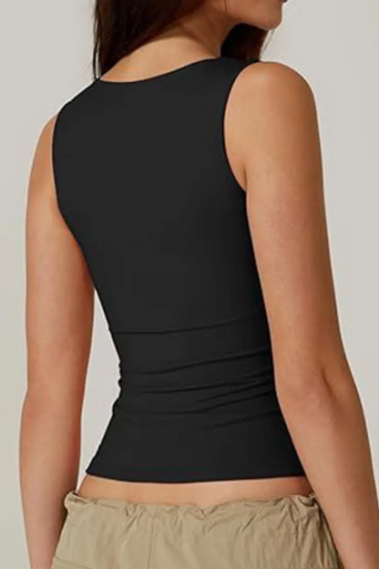 Camiseta de tirantes de cuello cuadrado para mujer